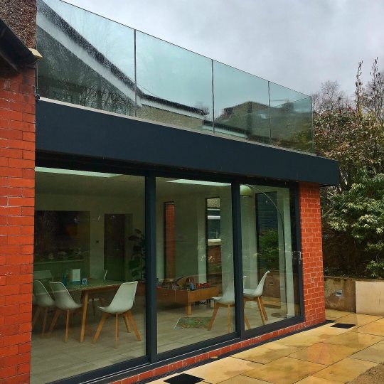 glass balustrade on a roof terrace by Vantage Balustrades
