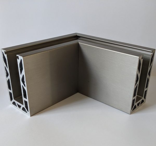 solus aluminox pre made corner for frameless glass balustrade